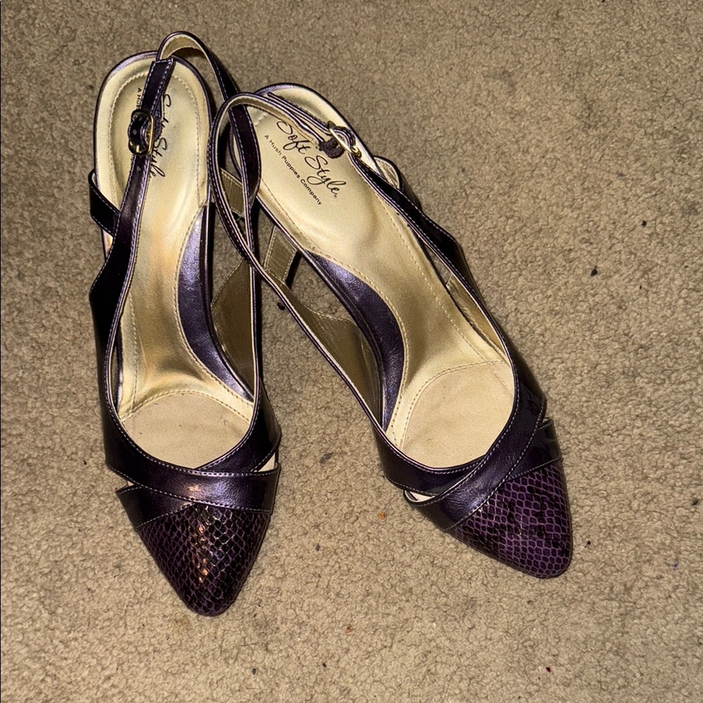 Soft Style Women's Purple Slingback Heels